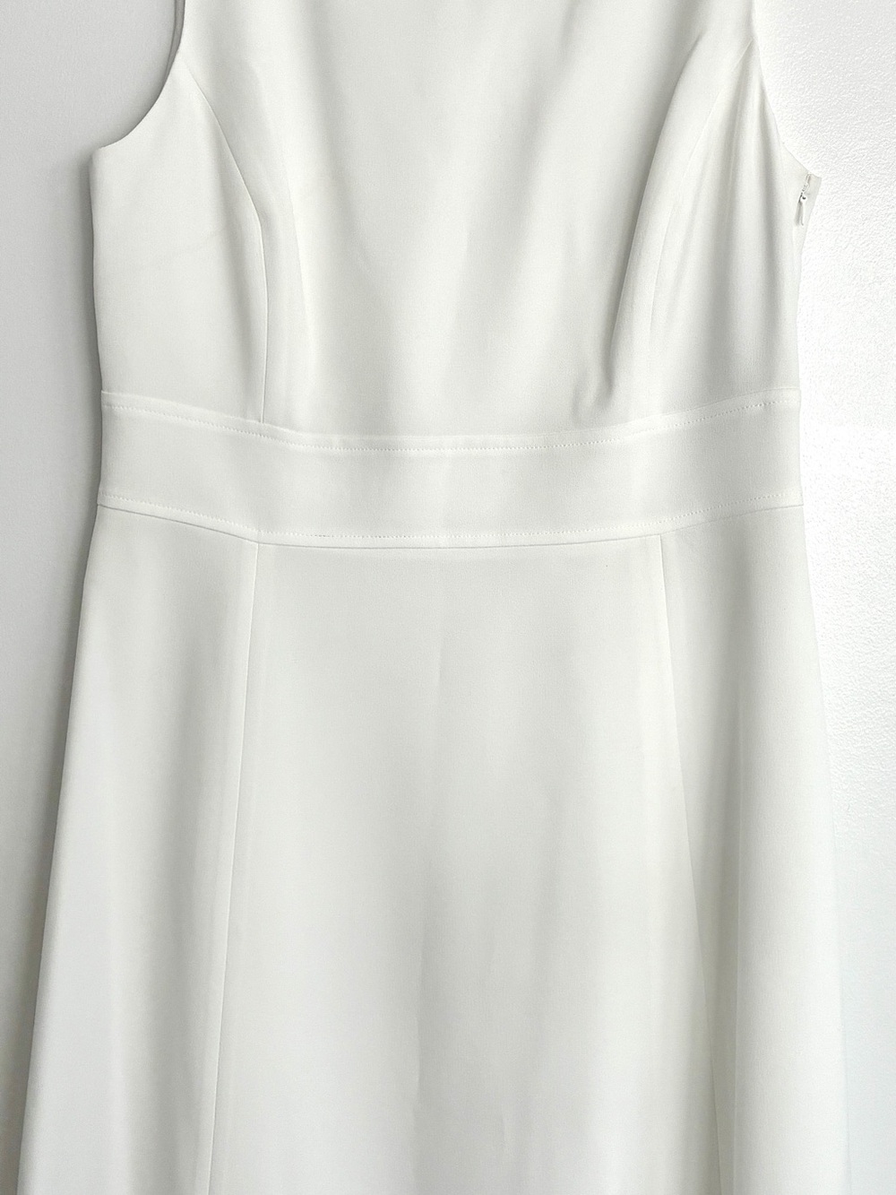 Elegant White Sleeveless A-Line Dress - Evan Picone Black Lable